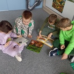 Dzień dinozaura  - dzieci na dywanie